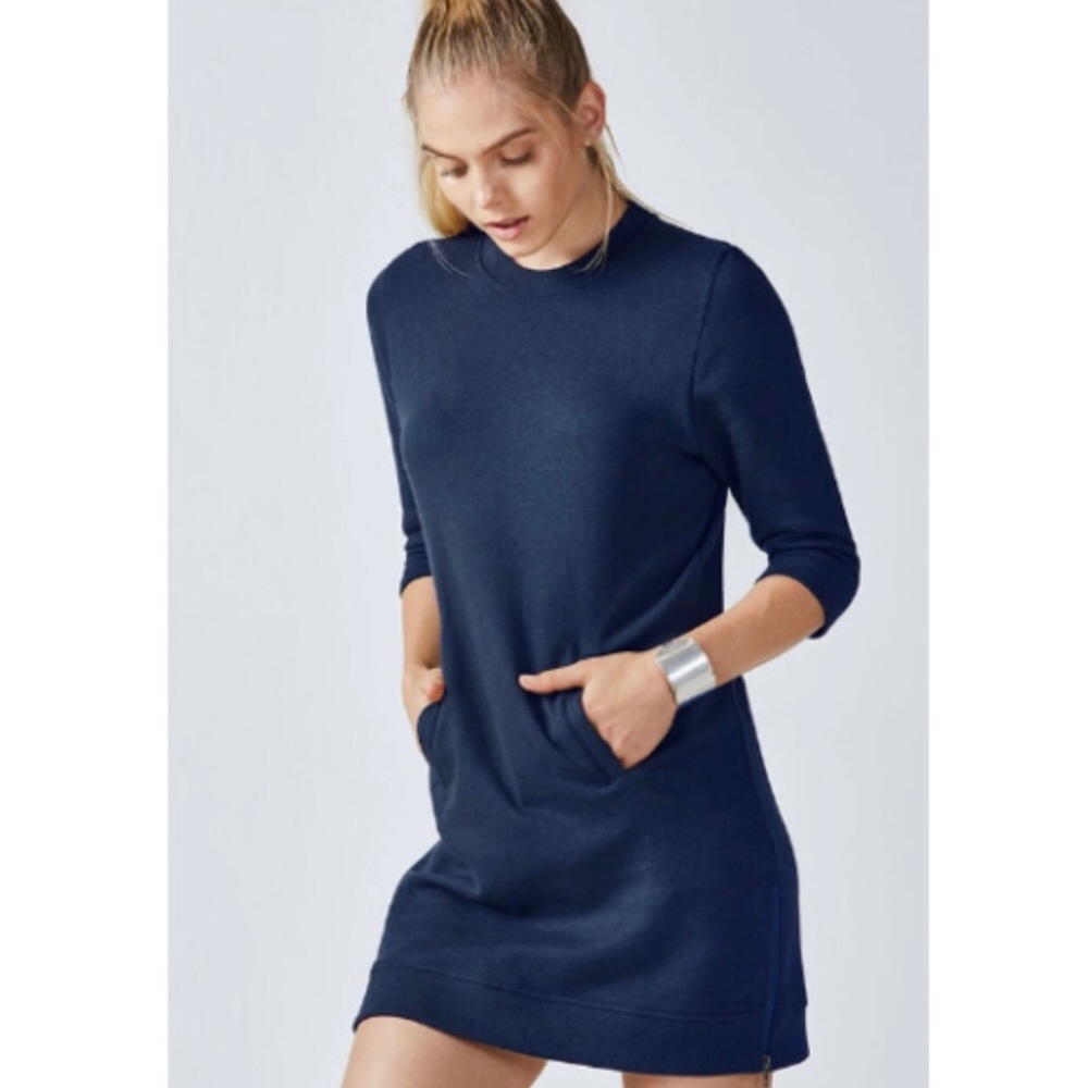 Fabletics Elena Sweatshirt Dress Navy Sz S